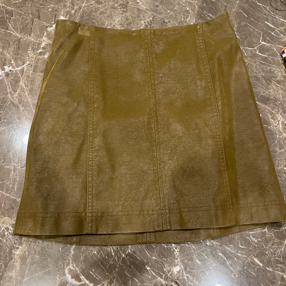 Free people leather mini skirt